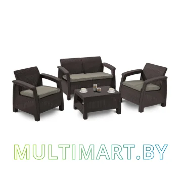 Набор садовой мебели Curver Corfu set (коричневый/серо-бежевый) (223201)